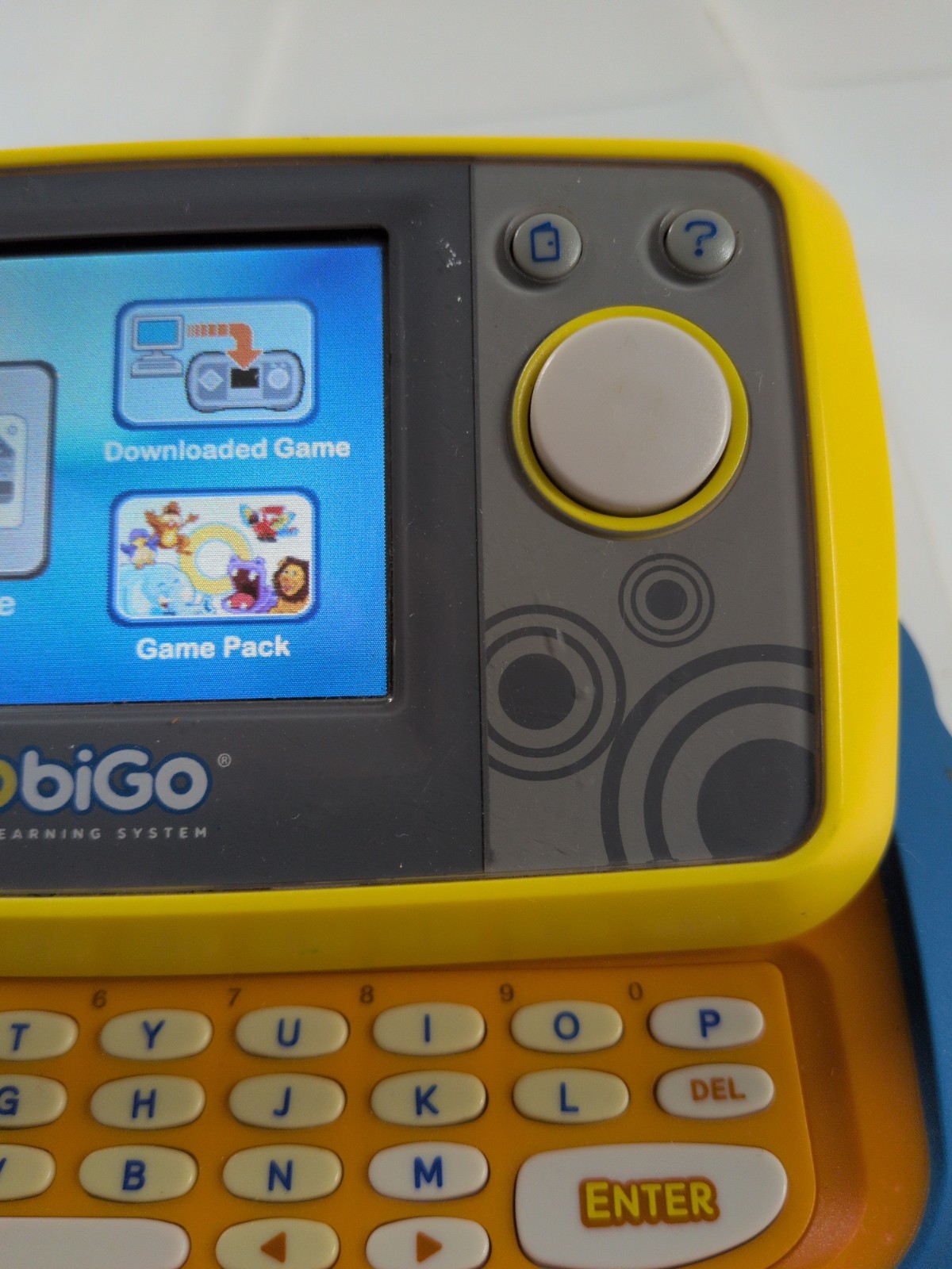VTech MobiGo Touch Learning System Handheld Console Tested Working Blue Yellow