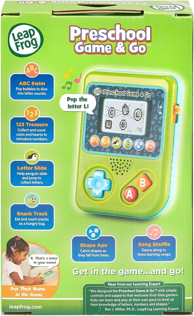 Preschool Game and Go Handheld Video Game Toy, Green