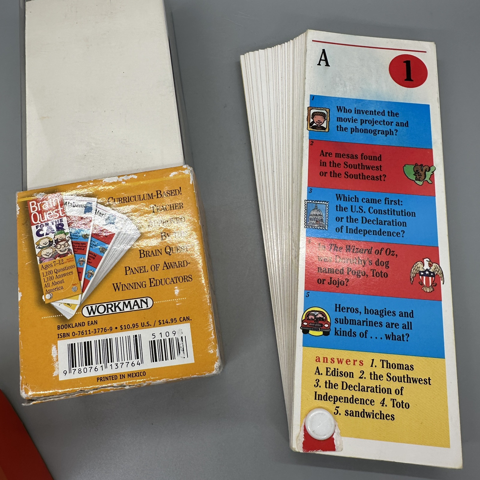 Brain Quest Grades 7 – 12 America Car Ride Three Decks, True Facts Educational
