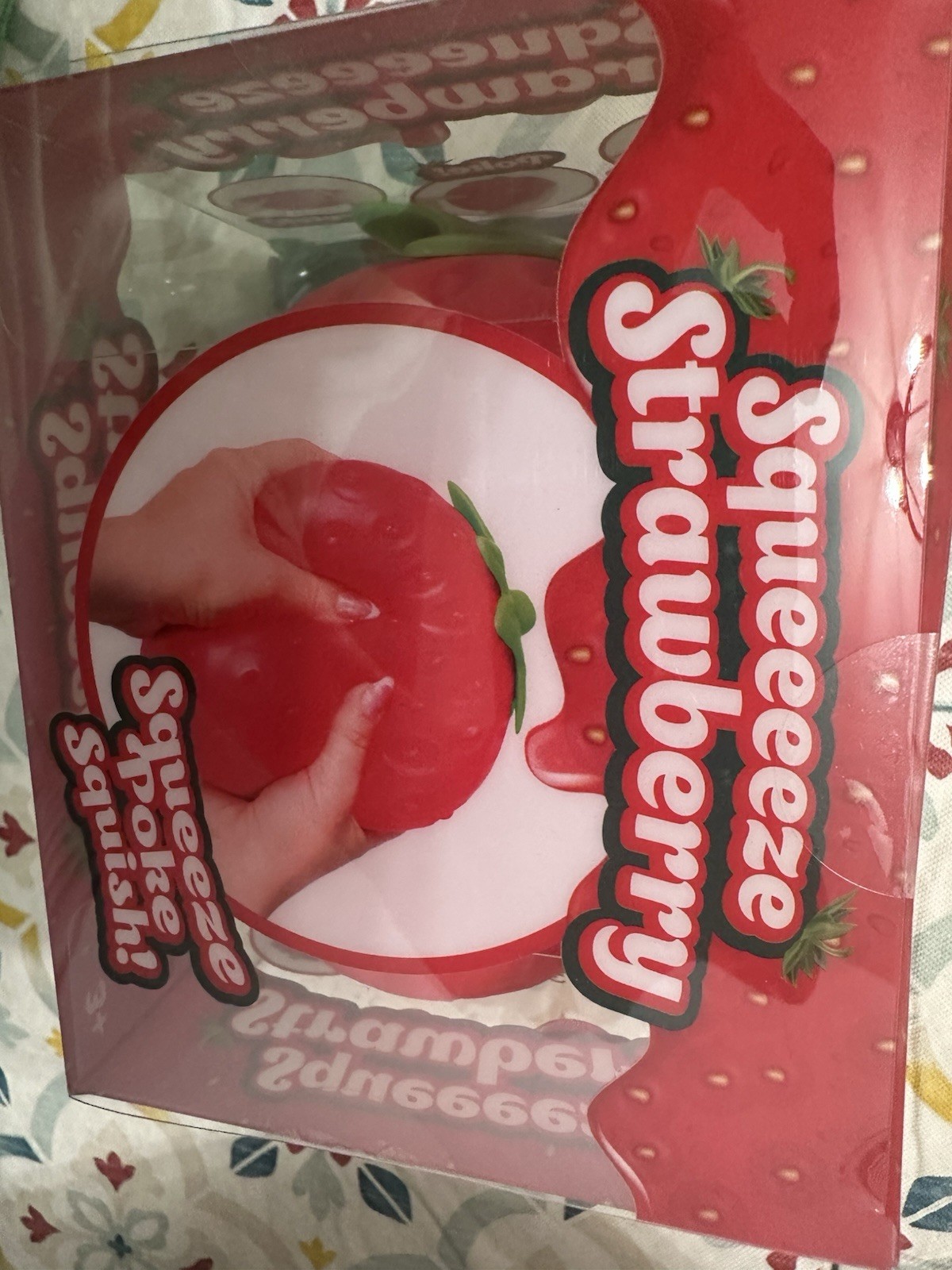 Sunny Days Entertainment Strawberry Stress Squish Squeeze Toy Red Green 470551