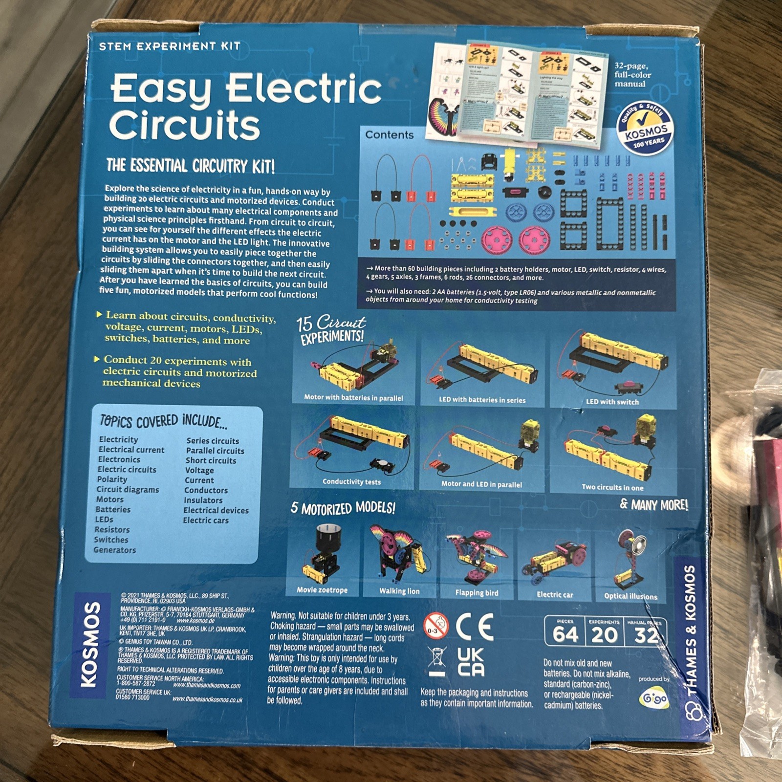 Thames & Kosmos Easy Electric Circuits STEM Kit 20 Projects Over 60 Pcs NEW