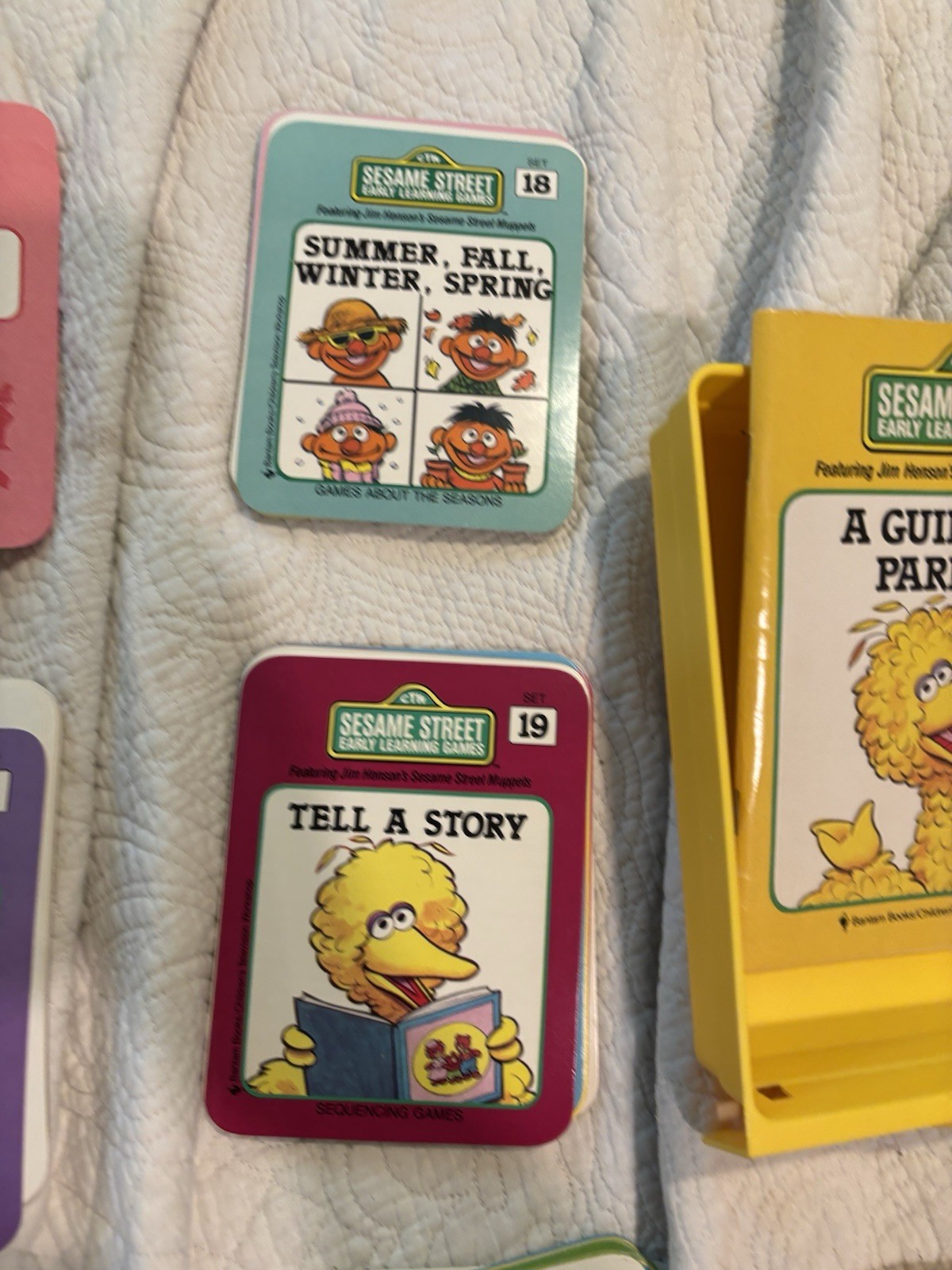 Sesame Street Early Learning Educational Games Cards Partial Set No Case 1989