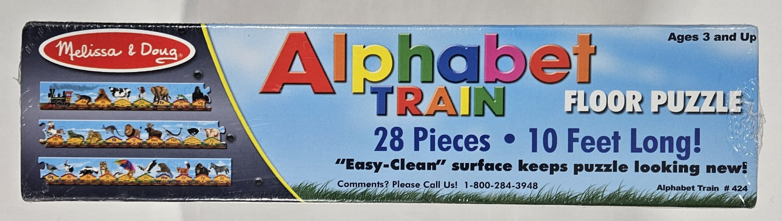 Alphabet Train Floor Puzzle Melissa & Doug 28pc 10 feet long Ages 3 and Up New