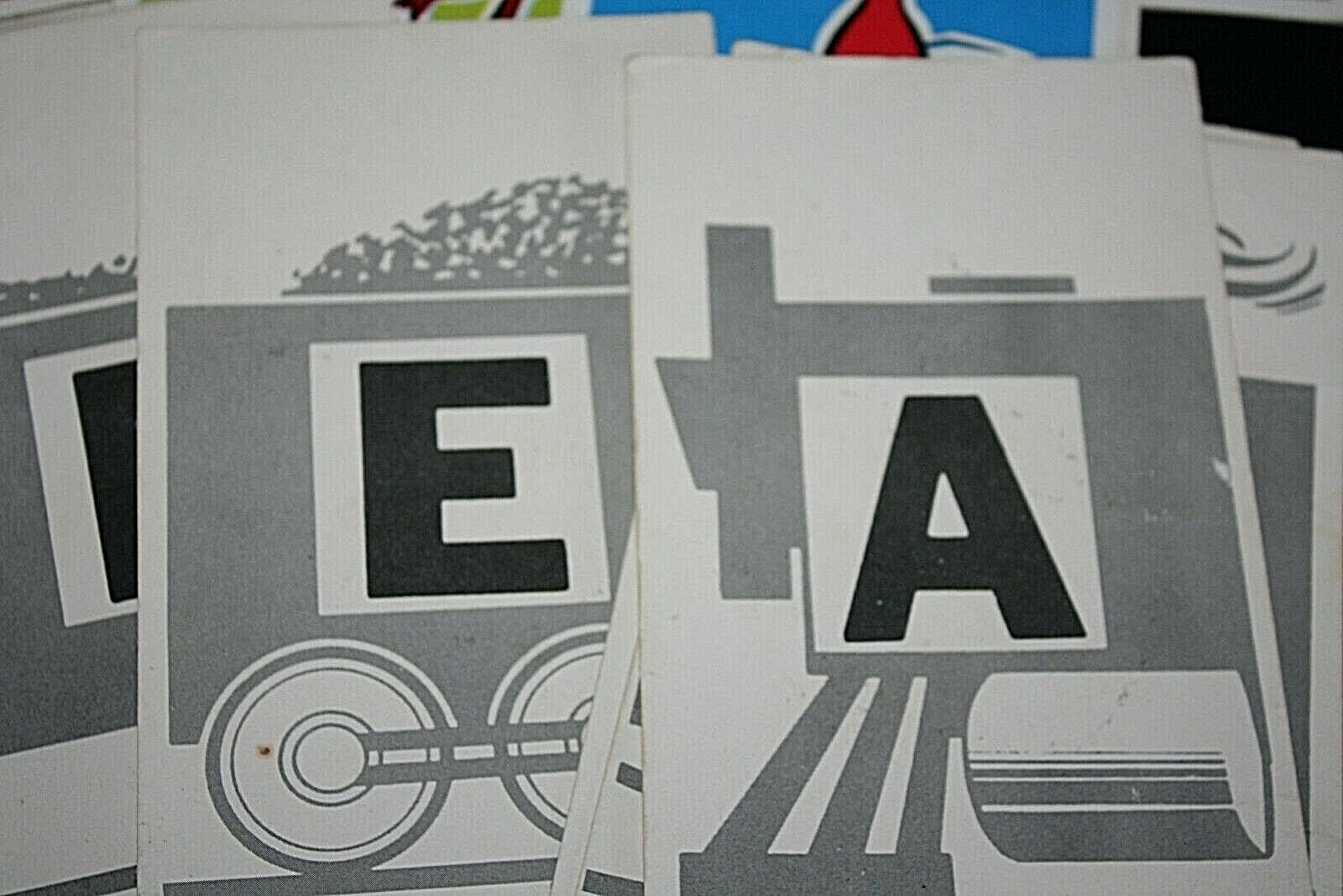 Vtg 1960s Flash Cards Upper Case Letters Complete Set Color Pictures Class -W =
