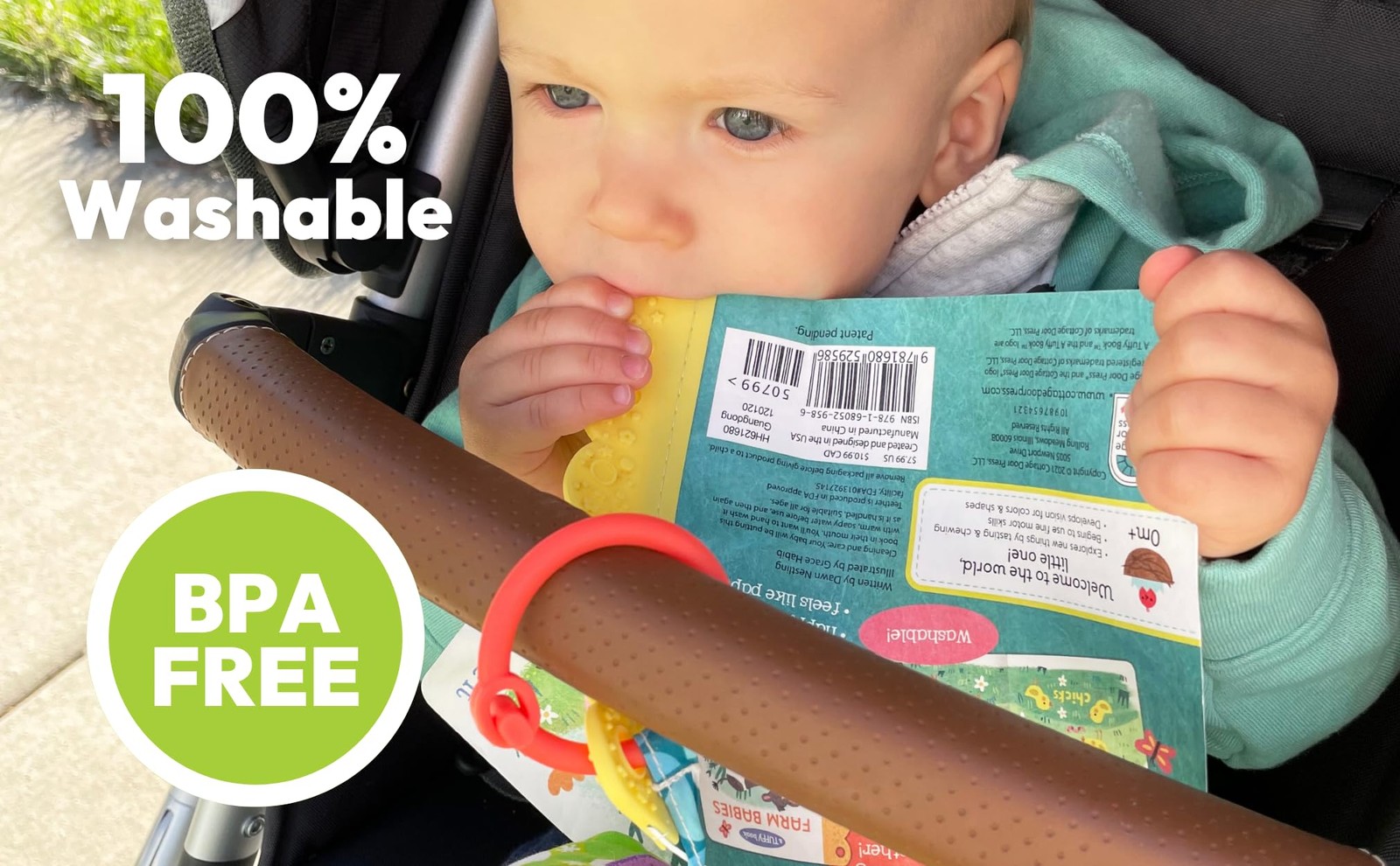 Tuffy Farm Babies Book – Washable, Chewable, Unrippable Pages With Hole For…