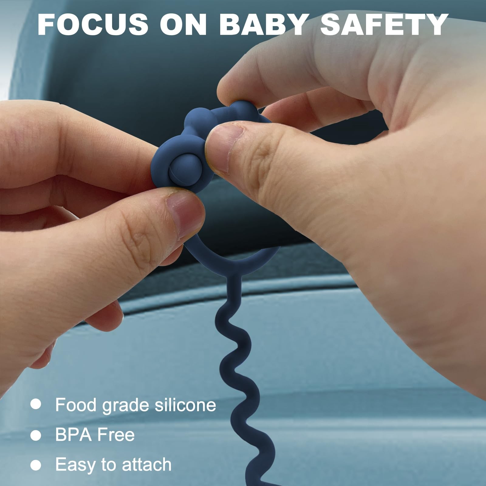 Yunaeduo Toy Straps For Baby Silicone Toy Straps For Stroller Toy Safety Straps