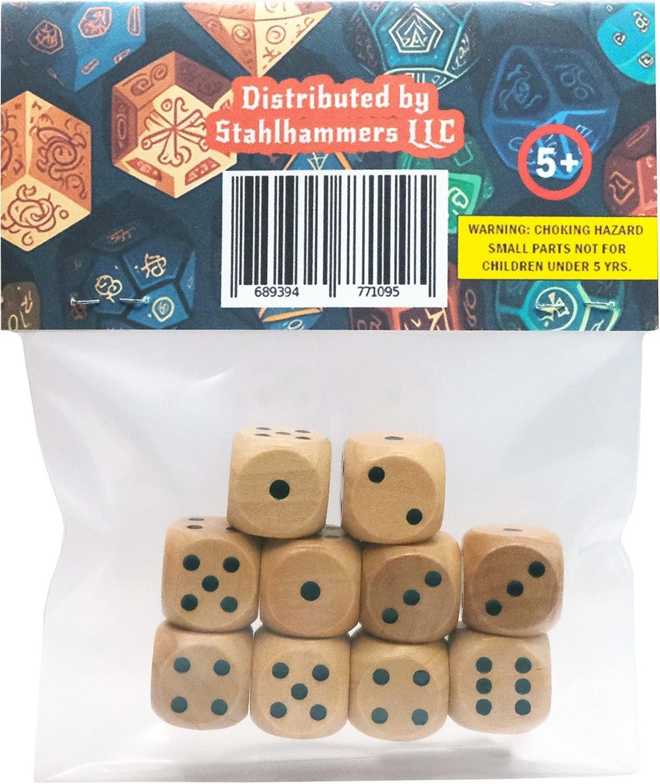 10 Pack Wooden Dice Set – Standard 16mm 6 Sided – Perfect for Board Games and…