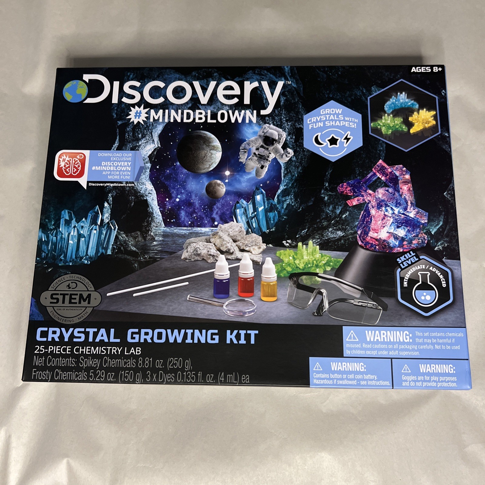 Discovery Mindblown Crystal Growing Kit 25 Piece Science Toys Kids 8+ NEW