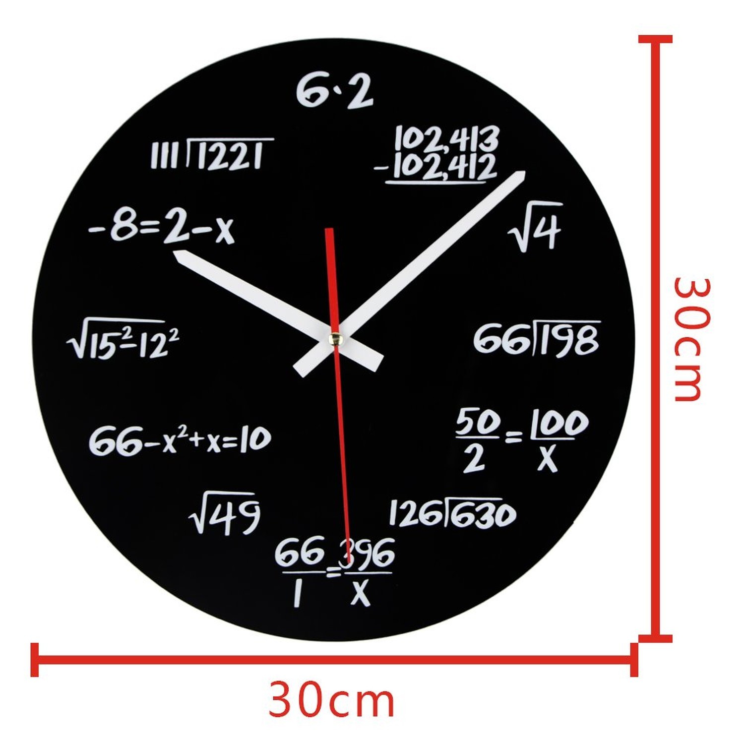 Timelike Math Clock, Unique Wall Clock Modern Design Novelty Maths Equation C…