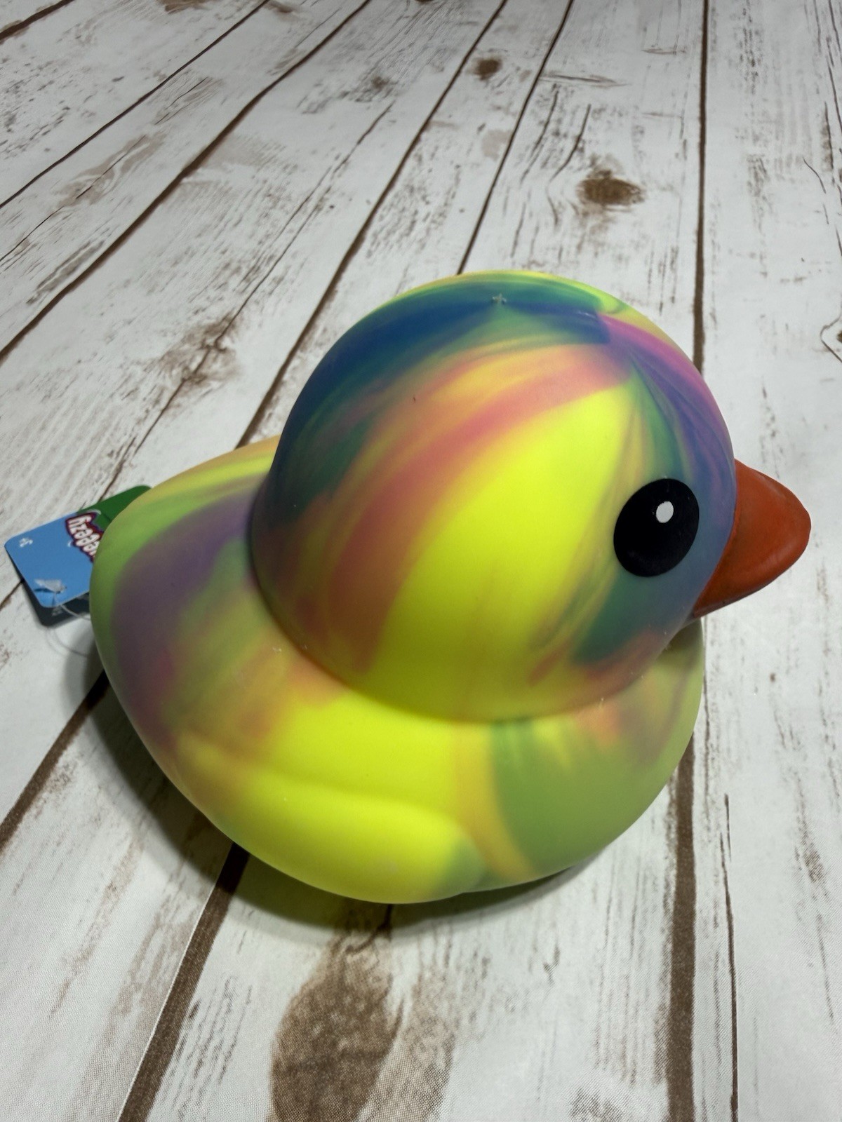 NEW Toymendous Squeeezy VIRAL Rainbow Jumbo Squeeezy Tye Dye Duck Squish Toy