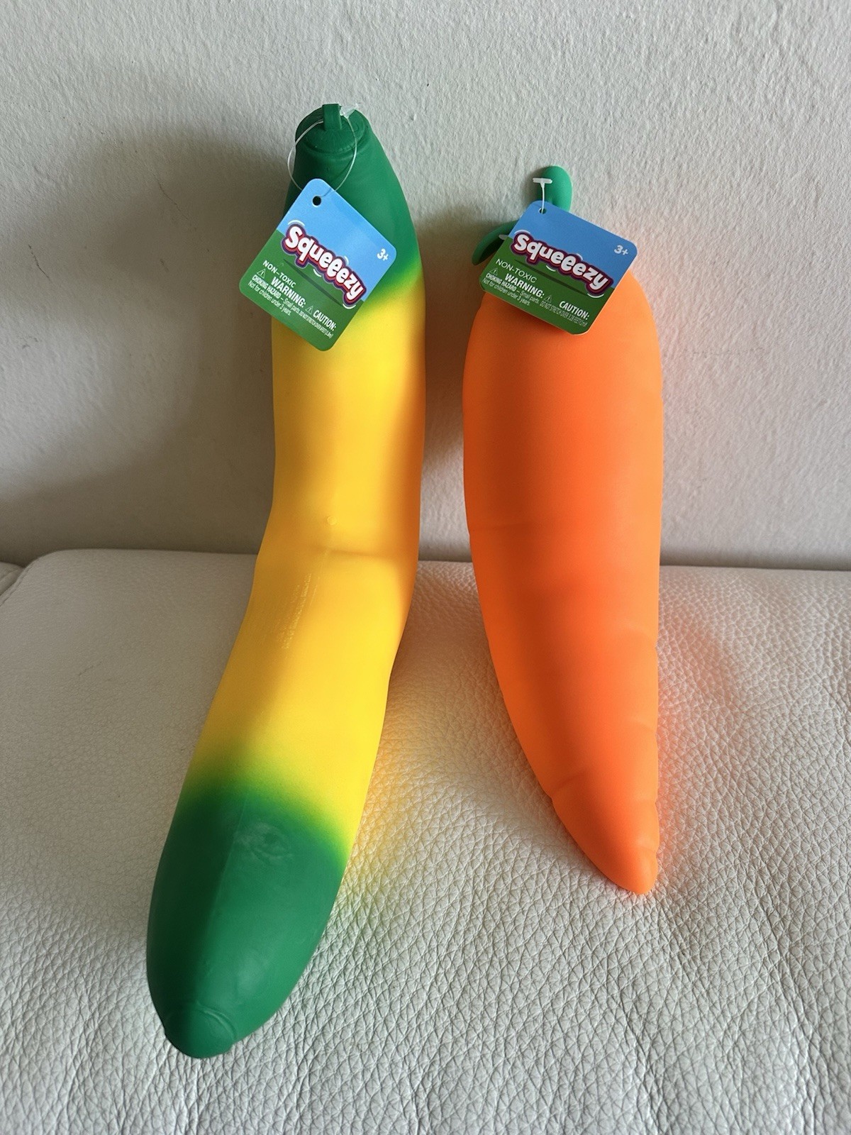 Squeezy Banana & Carrot Tactile Squeeze Toys Sensory Set of 2