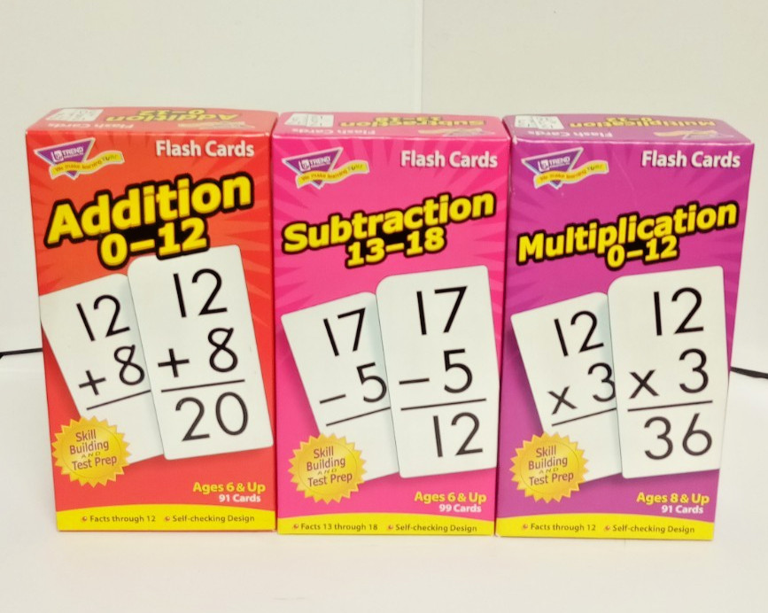 (3) Trend Enterprises: Addition-Subtraction- Multiplication Flash Cards (EUC)