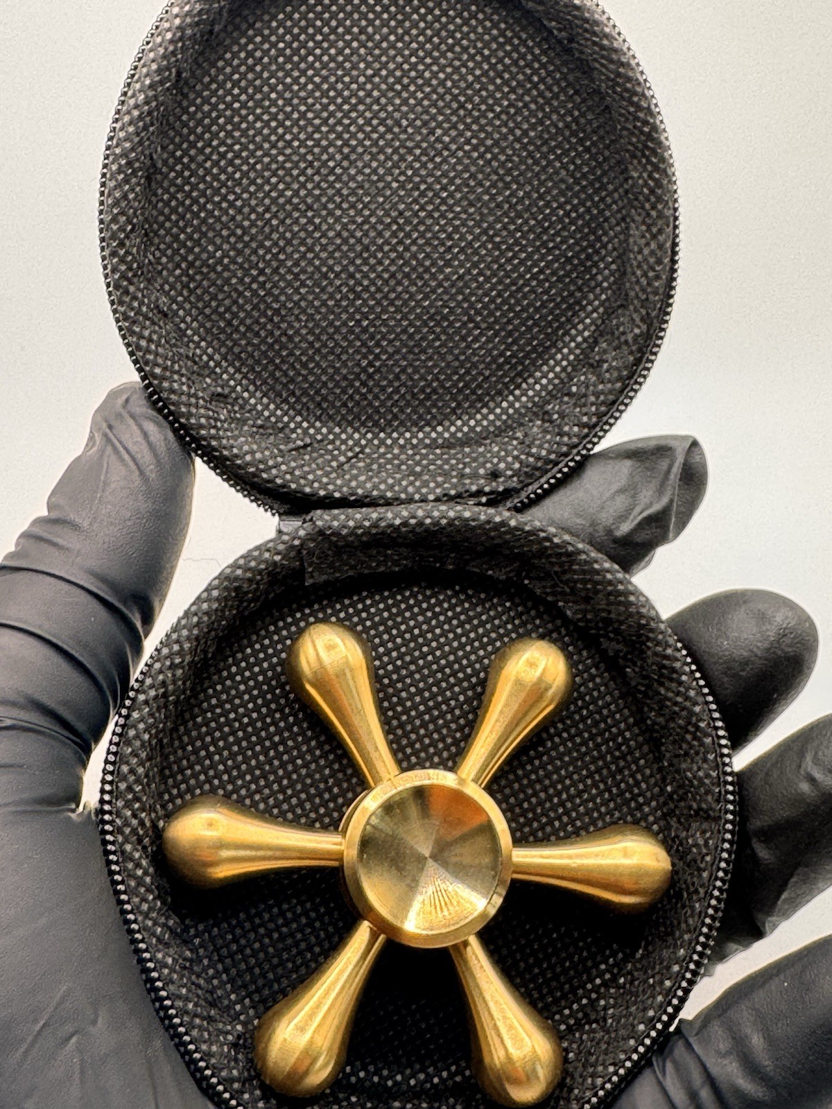 Six Arm Solid Metal Brass Fidget Spinner All Metal Toy Adults Kids Boys Girls
