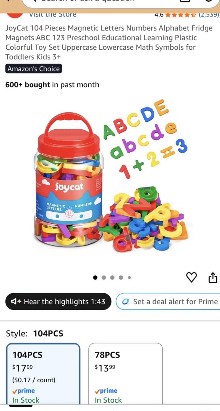2800PCS Alphabet Magnetic Letters and Numbers for Kids Abc 123 Education