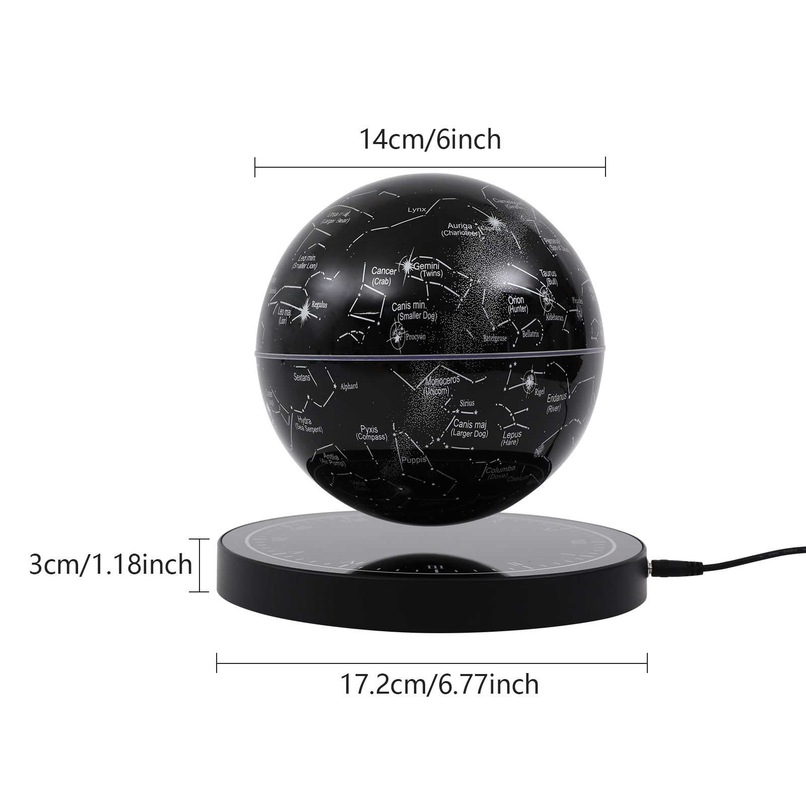 Magnetic Levitating Globe with LED Floating Globe Auto-Rotating Globe with Base