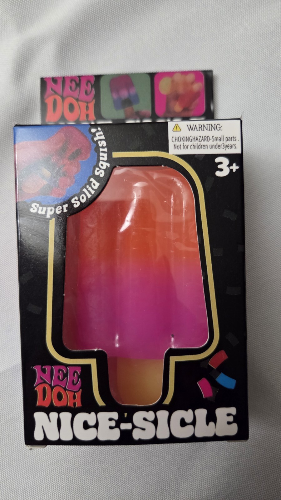 NEW! NeeDoh Nice-sicle Popsicle Squishy Fidget Toy orange/pink