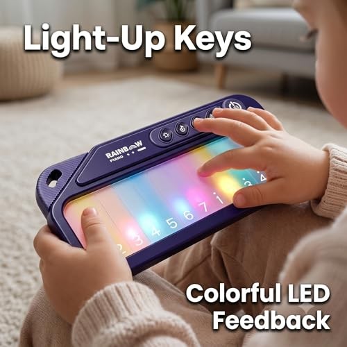 Kids Piano Keyboard Toy for Toddlers Age 3-6,Light Up Musical Dark Purple
