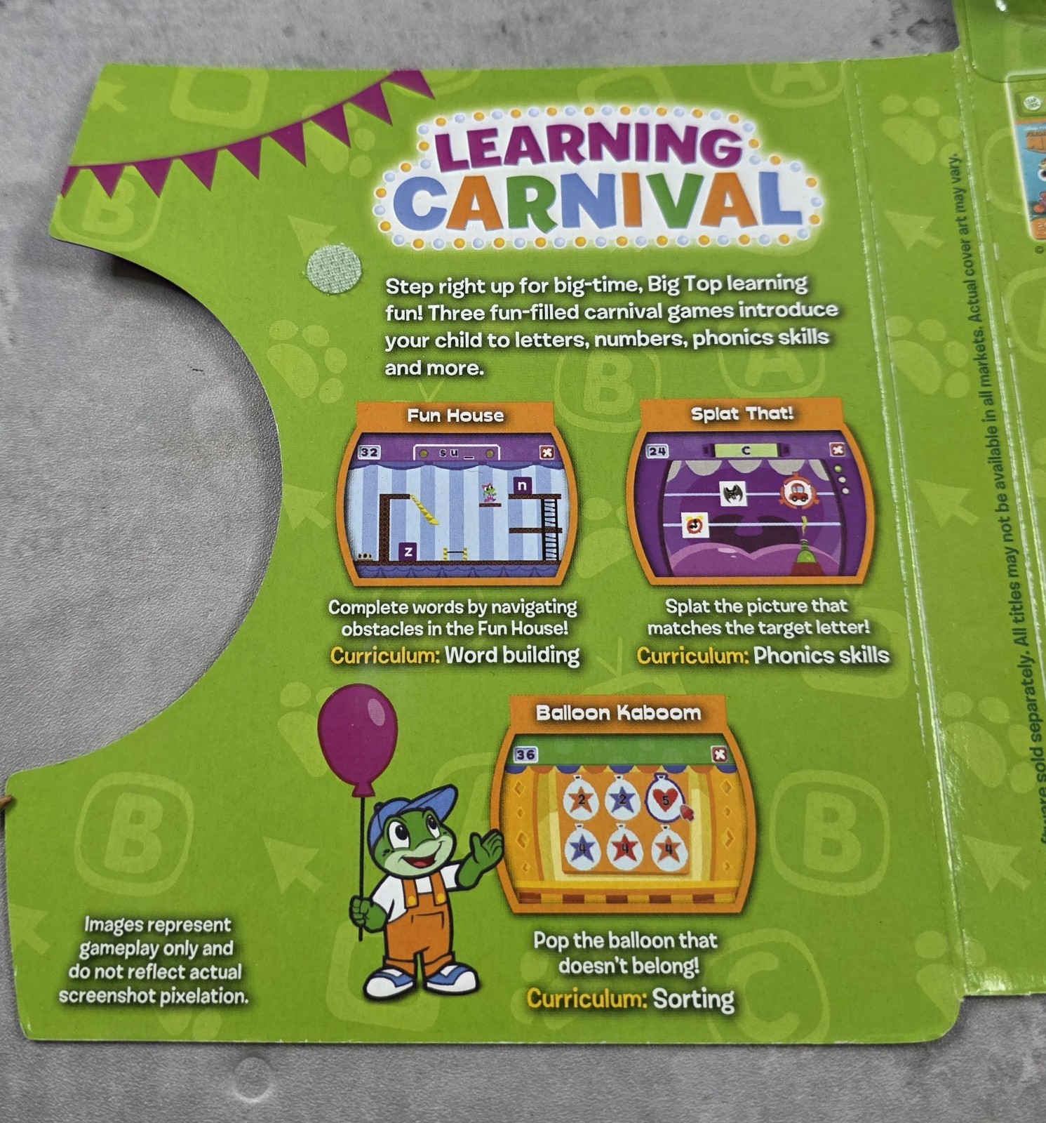 LeapFrog Click Start LEARNING CARNIVAL Game Cartridge Pre-K to K NEW Sealed