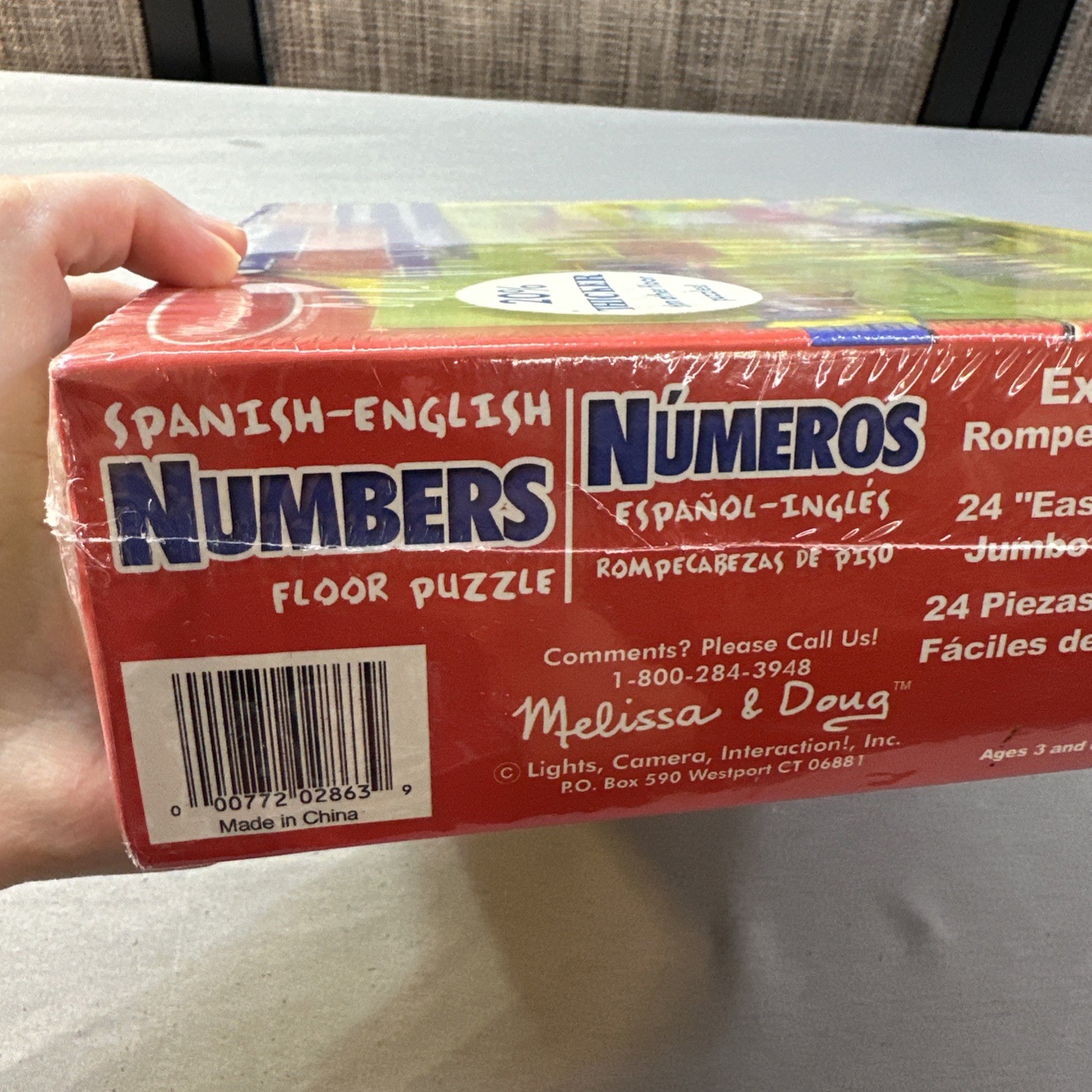 NEW SEALED Melissa & Doug Spanish English Numbers Floor Puzzle 24 Pieces 2X3 FT