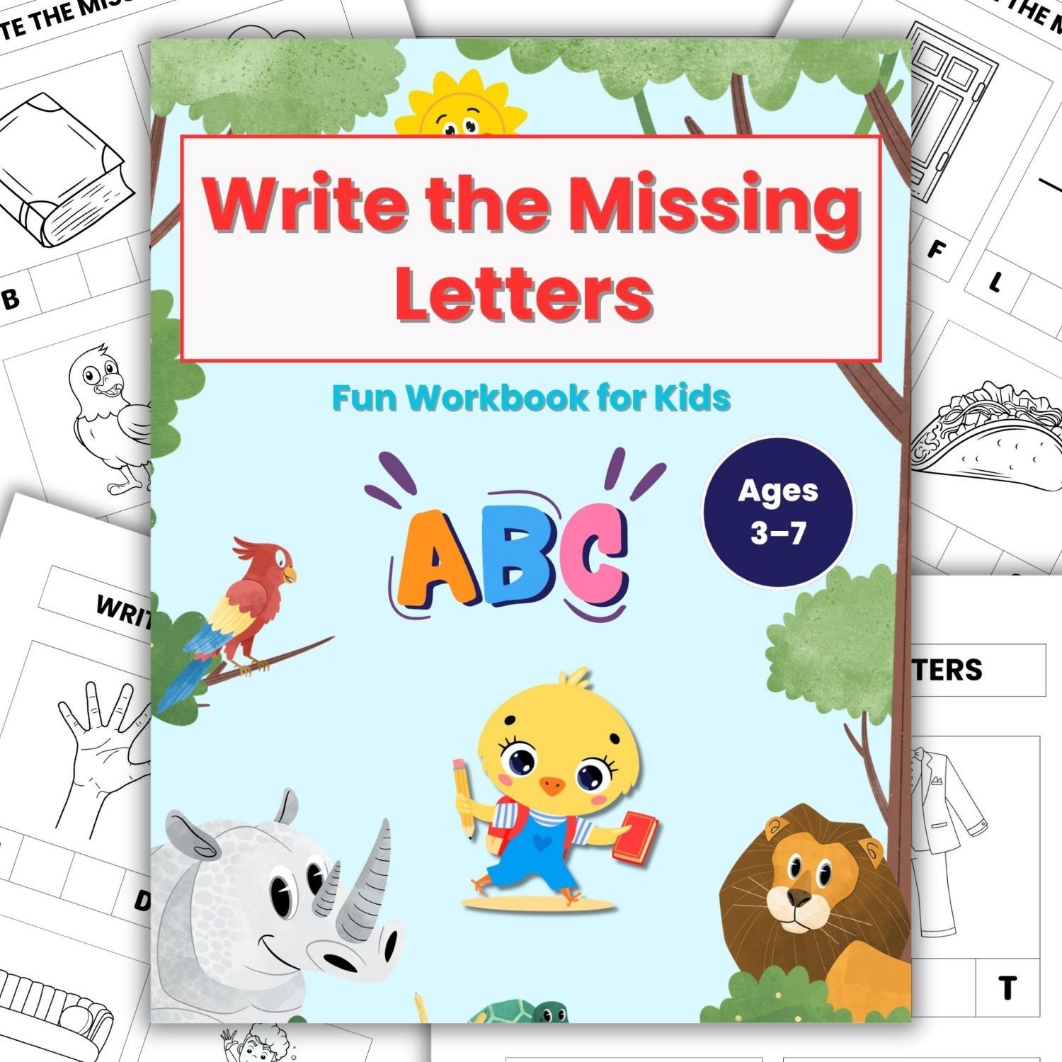 Printable Missing Letters Worksheets | Alphabet & Spelling Practice for Kids