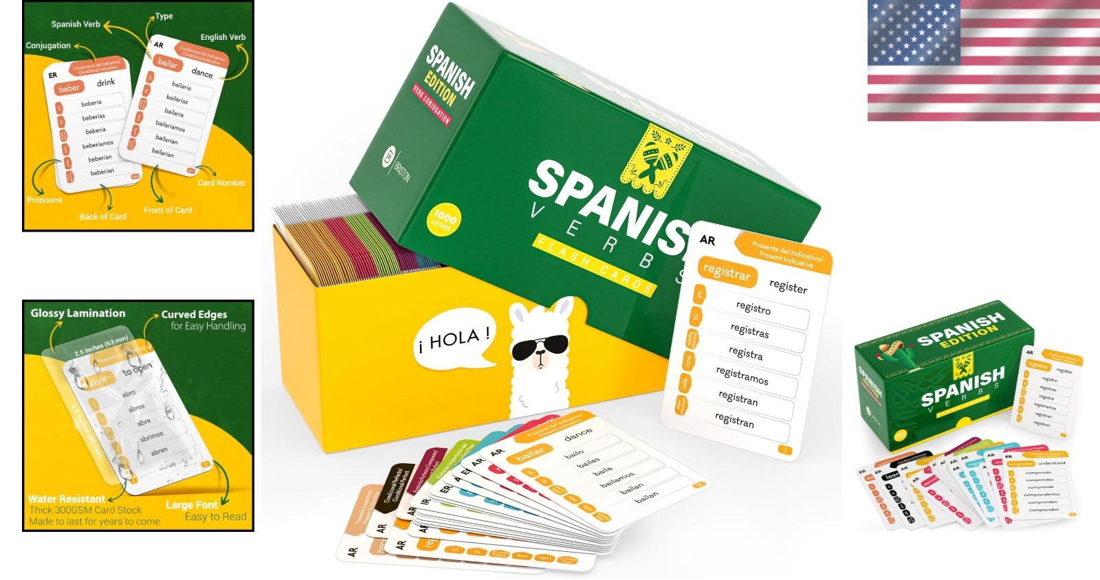 Spanish Verb Conjugation Flash Cards – 1,000 Verbs, 9 Tenses
