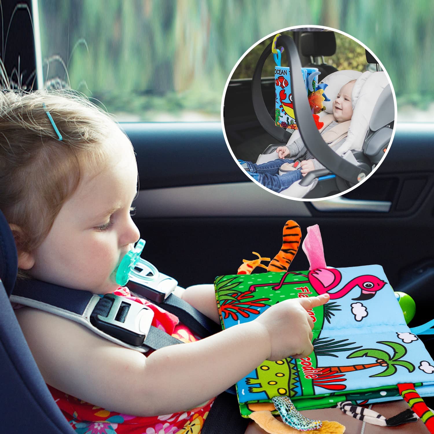 2PCS Baby Books 0-6 Months Infant Toys 0-3 3-6 6-12 Medium, Colorful