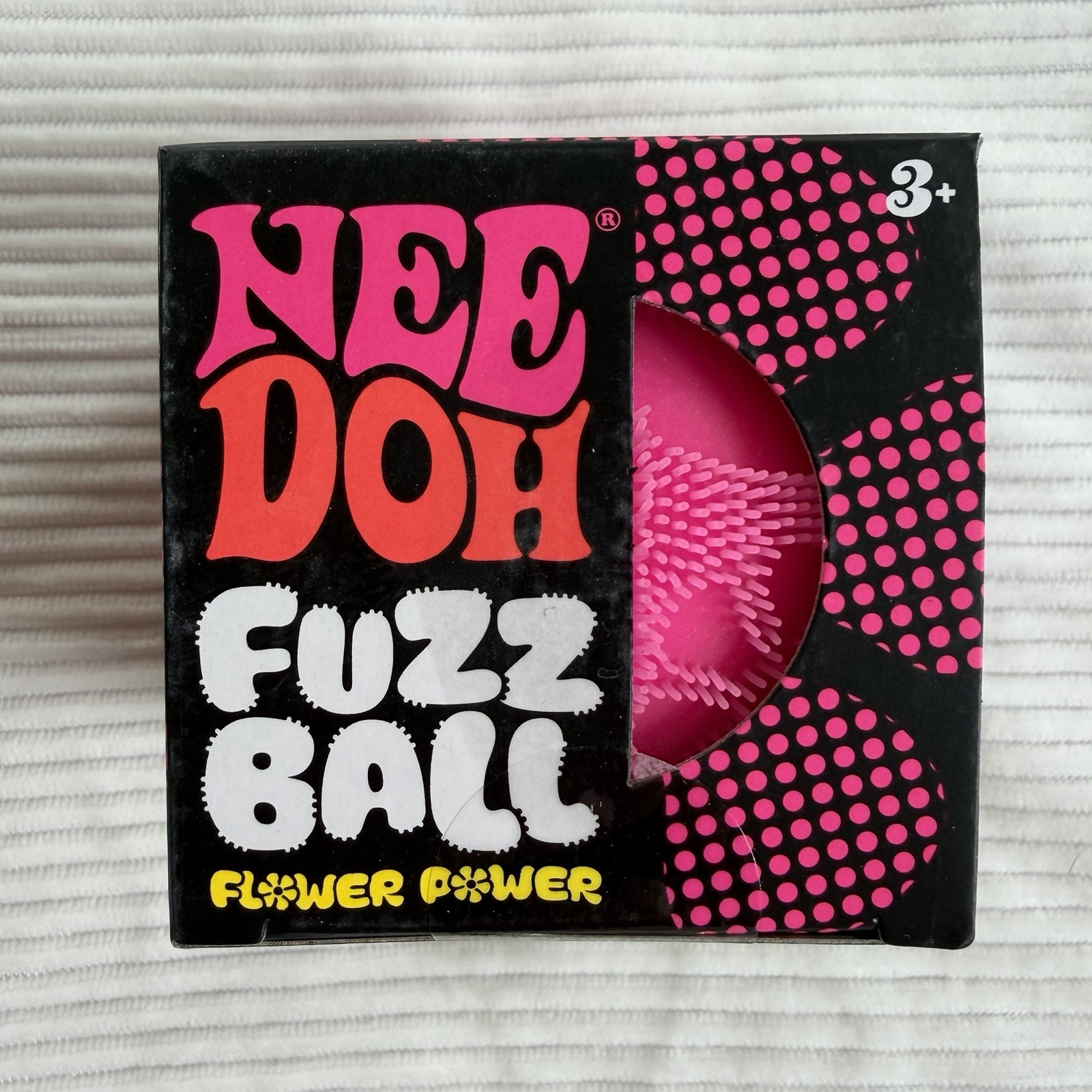 Schylling NeeDoh Fuzz Ball The Velvet Squeeze Flower Power Pink TikTok VIRAL