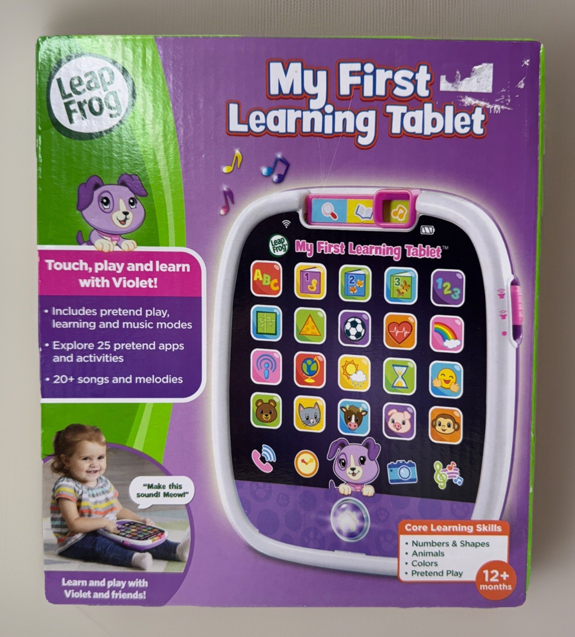 LeapFrog My First Learning Tablet, Violet Ages 12 Months And Up New BN15