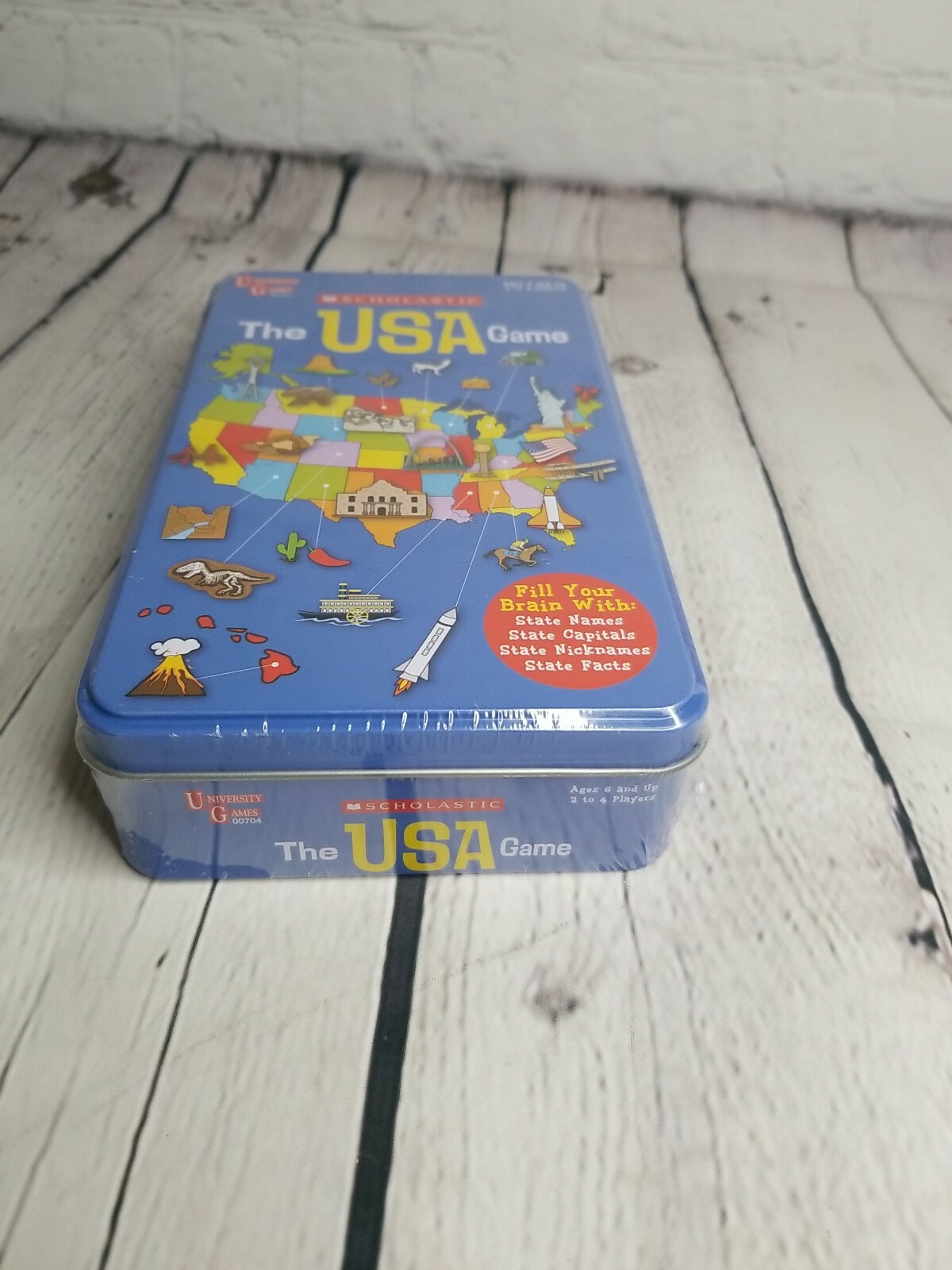 Scholastic The USA Game New In Tin University Games Educational Learn The States