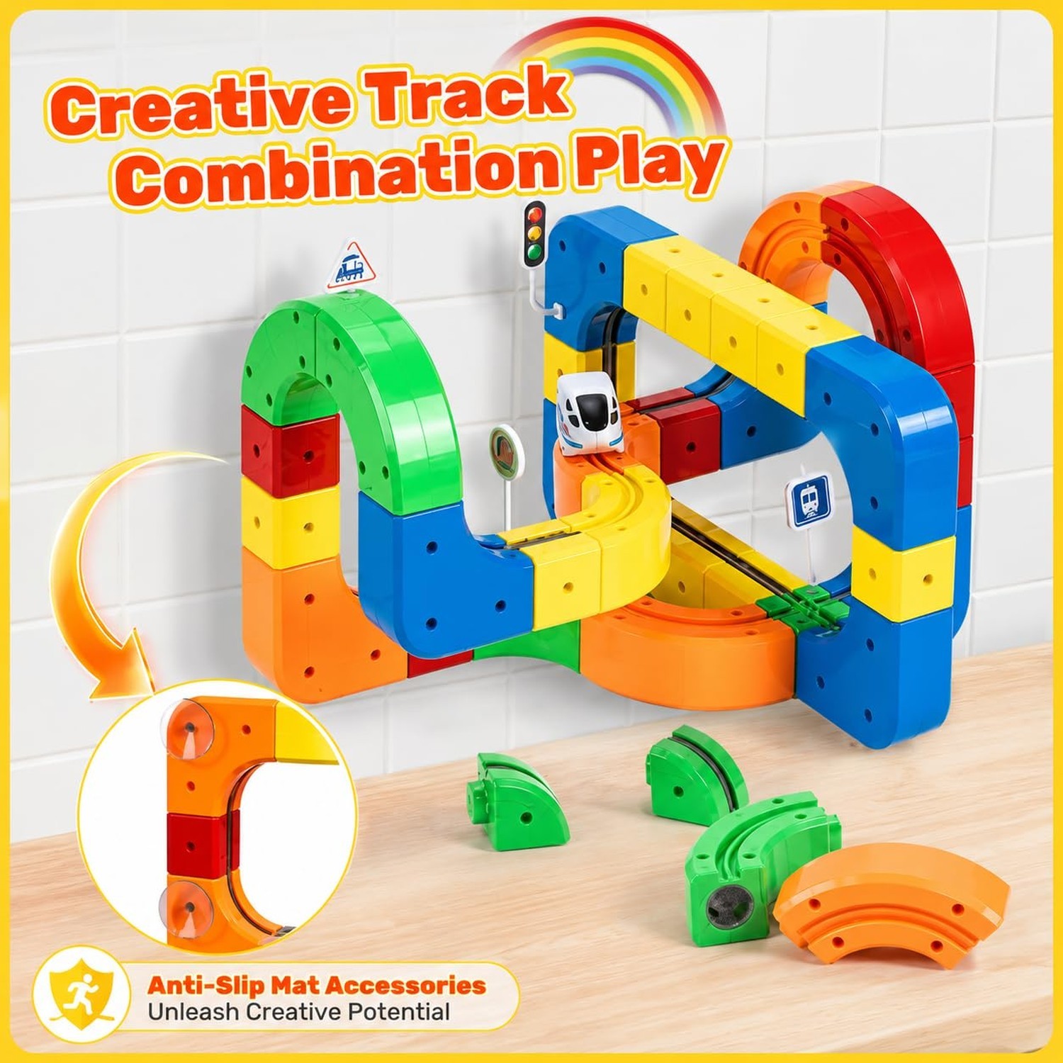 Electric Train Track Set for Kids 3 4 5 6 7 8 Years Old, 3D Flexible Race Tra…