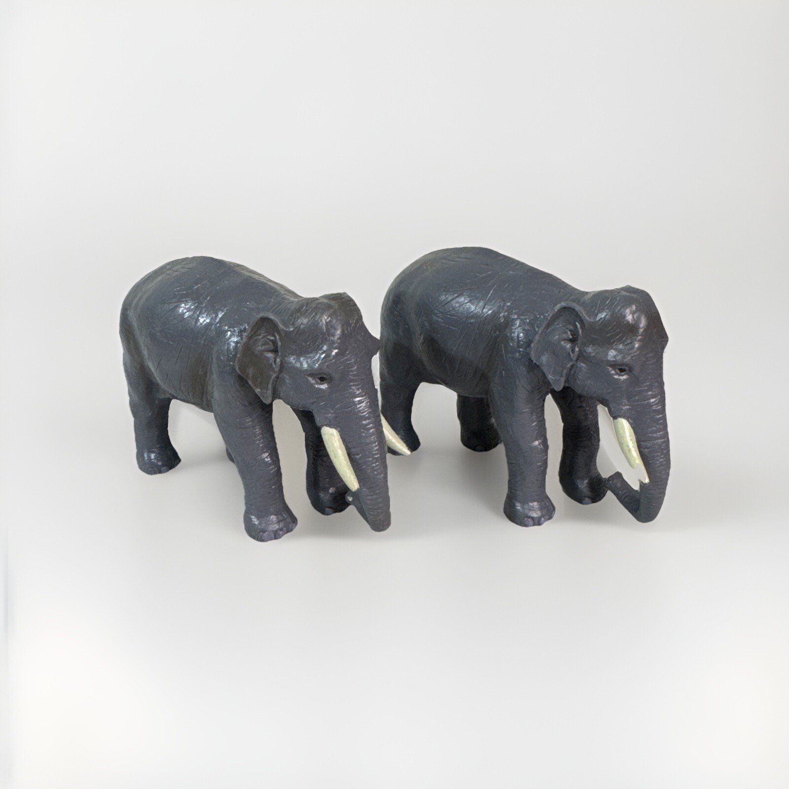 Terra by Battat Gray African Elephants Lot of 2 Lightly Used Hard Plastic Toy