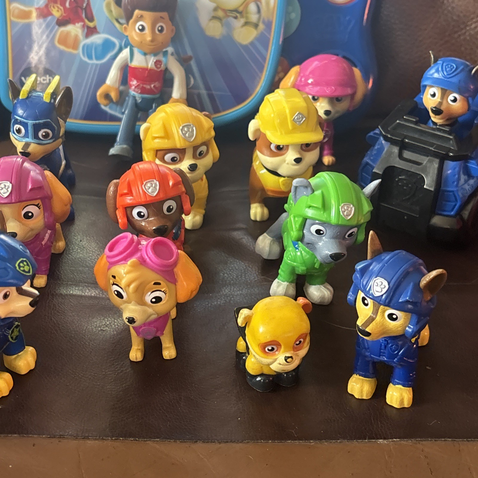 Paw Patrol 22 Figures + Mighty Pups Super Paws Touch & Teach Word Book Lot
