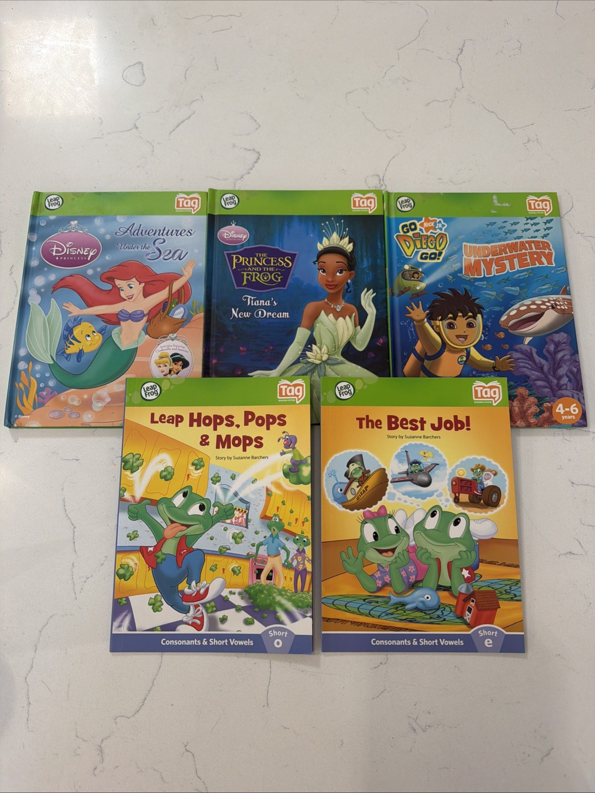 LeapFrog TAG Reading Books Disney Princess Little Mermaid Diego 3 HC 2 Soft 5