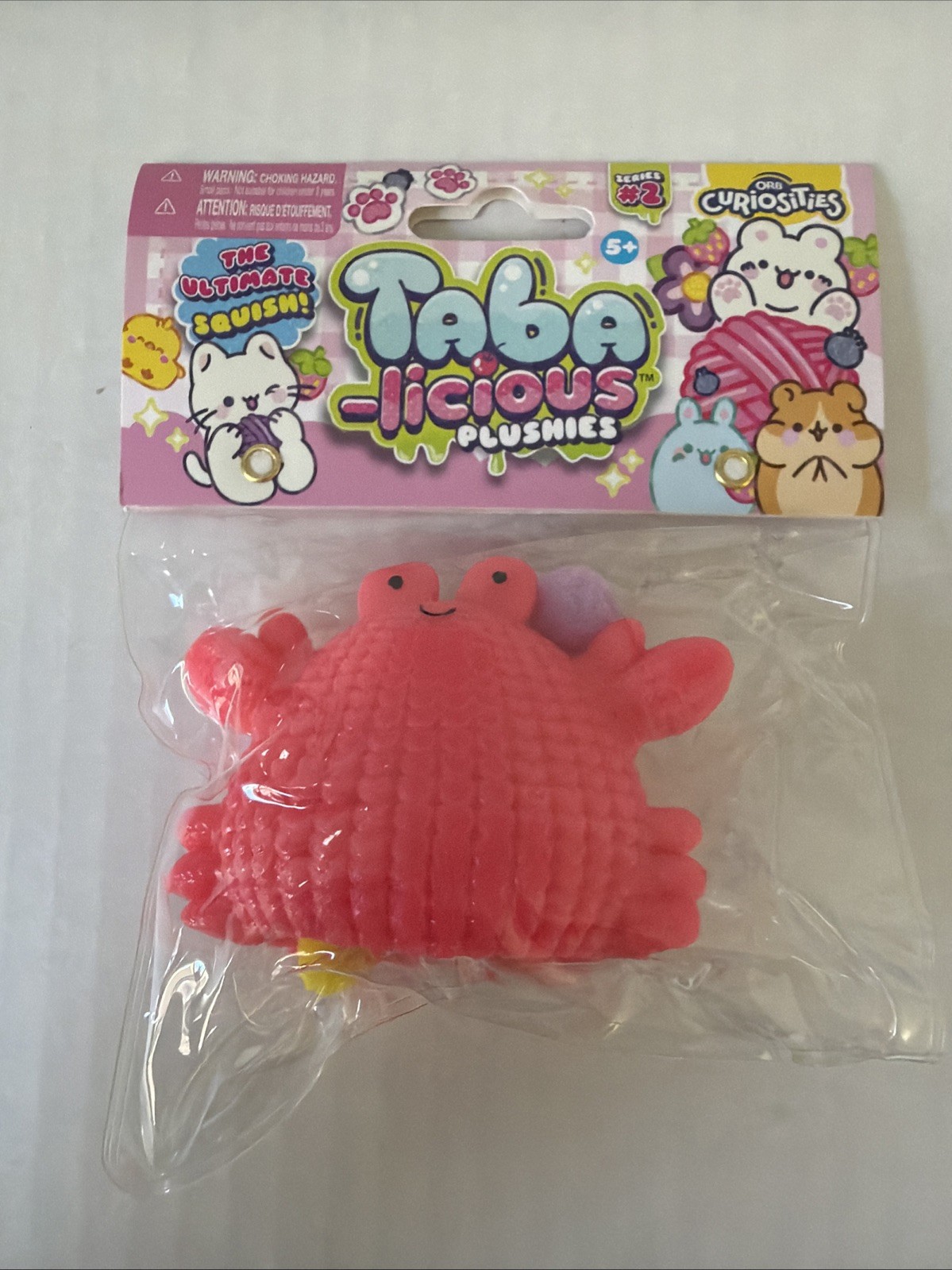 AUTHENTIC Tabalicious Plushies Series 2 Red Pink Crab Orb Curiosities Squishy