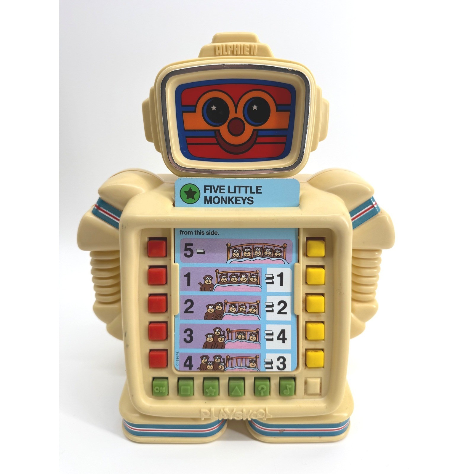 Vintage 1984 Playskool Alphie II Electronic Robot Learning Toy With 7+ Cards