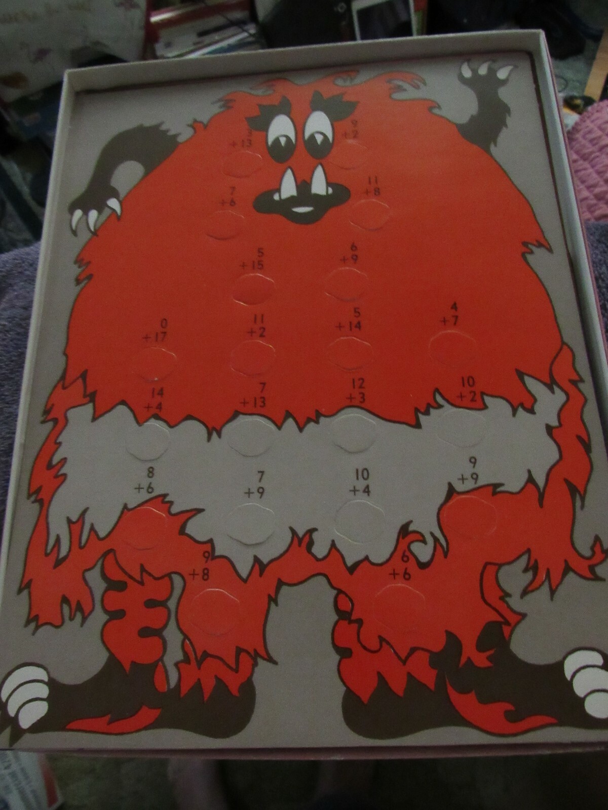 Vintage 1977 Turn n Learn Self Checking Addition Math Cards Monster Theme Set