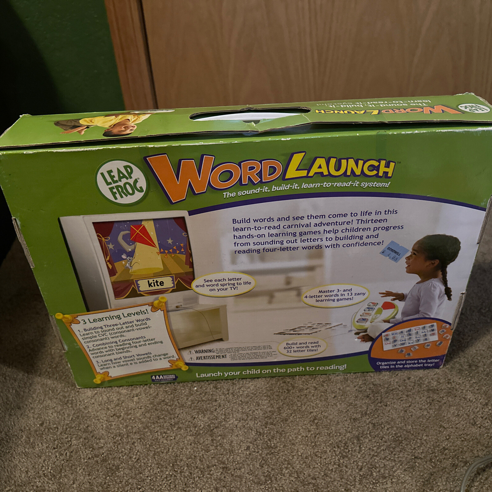 Leap Frog Word Launch Reading Learning System TV Plug & Play Kid Letter Game Toy