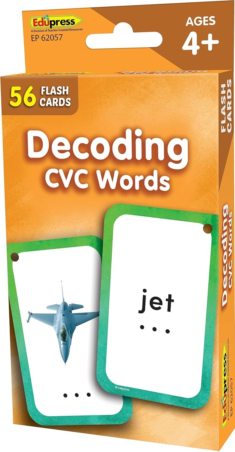 Decoding CVC Words Flash Cards – 56 Engaging Double-Sided Cards for Learning