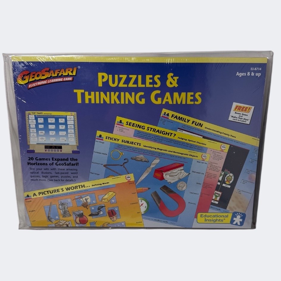 GeoSafari Puzzles & Thinking Games Card Set #EI-8714 Sealed Ages 8 And Up