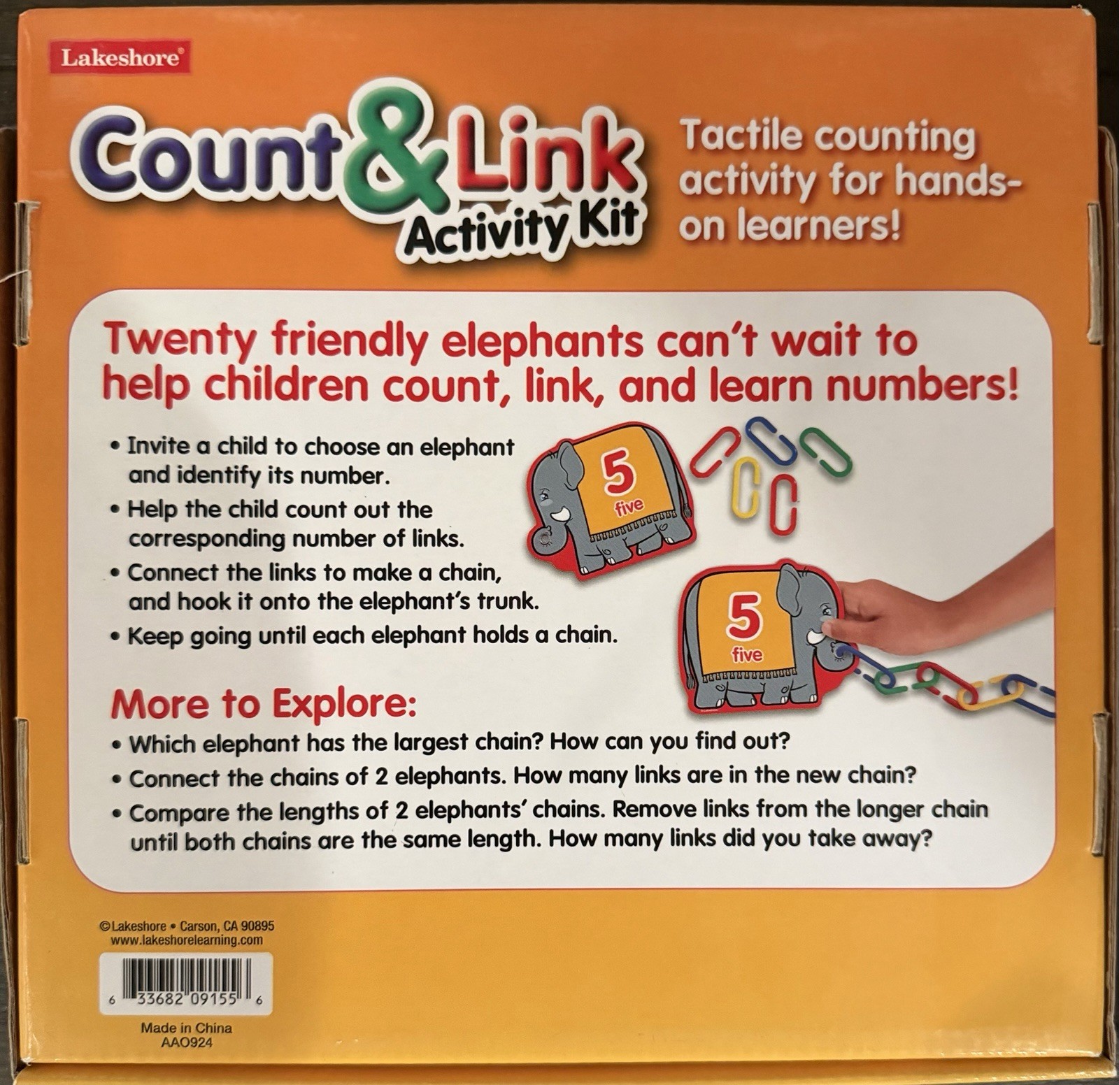 Lakeshore Count & Link Activity Kit – Activity For Hands-on Learners Complete