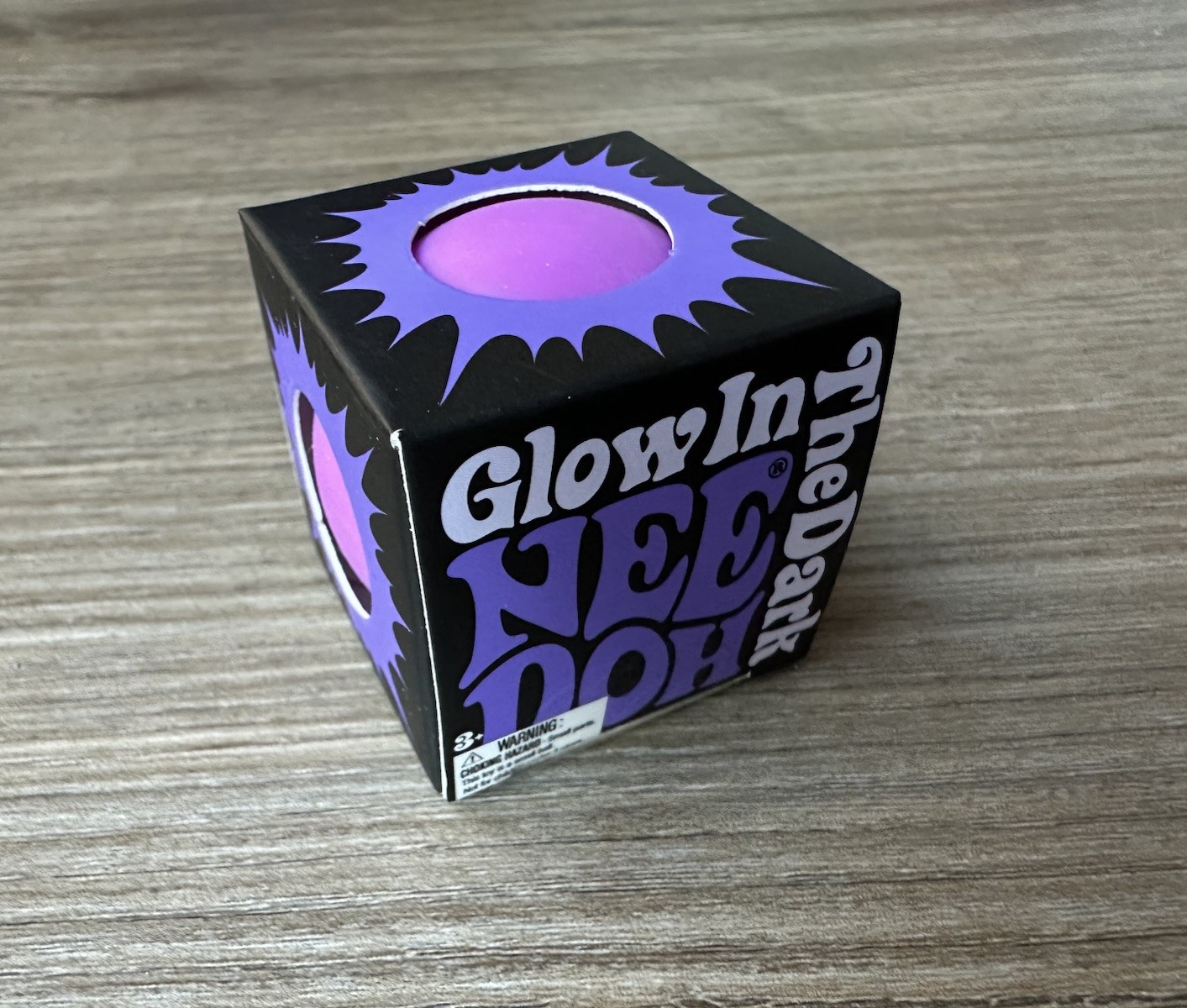 Needoh Teenie Single – Sensory Squeeze Toy – Mini Glow In The Dark – Purple