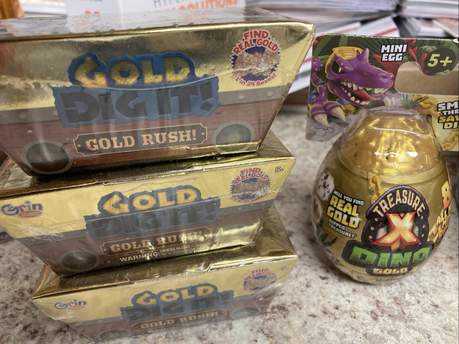 treasure x dino gold egg Plus 3 Baby Eggs Plus Gold Dig It!!! Great Gold Set!!
