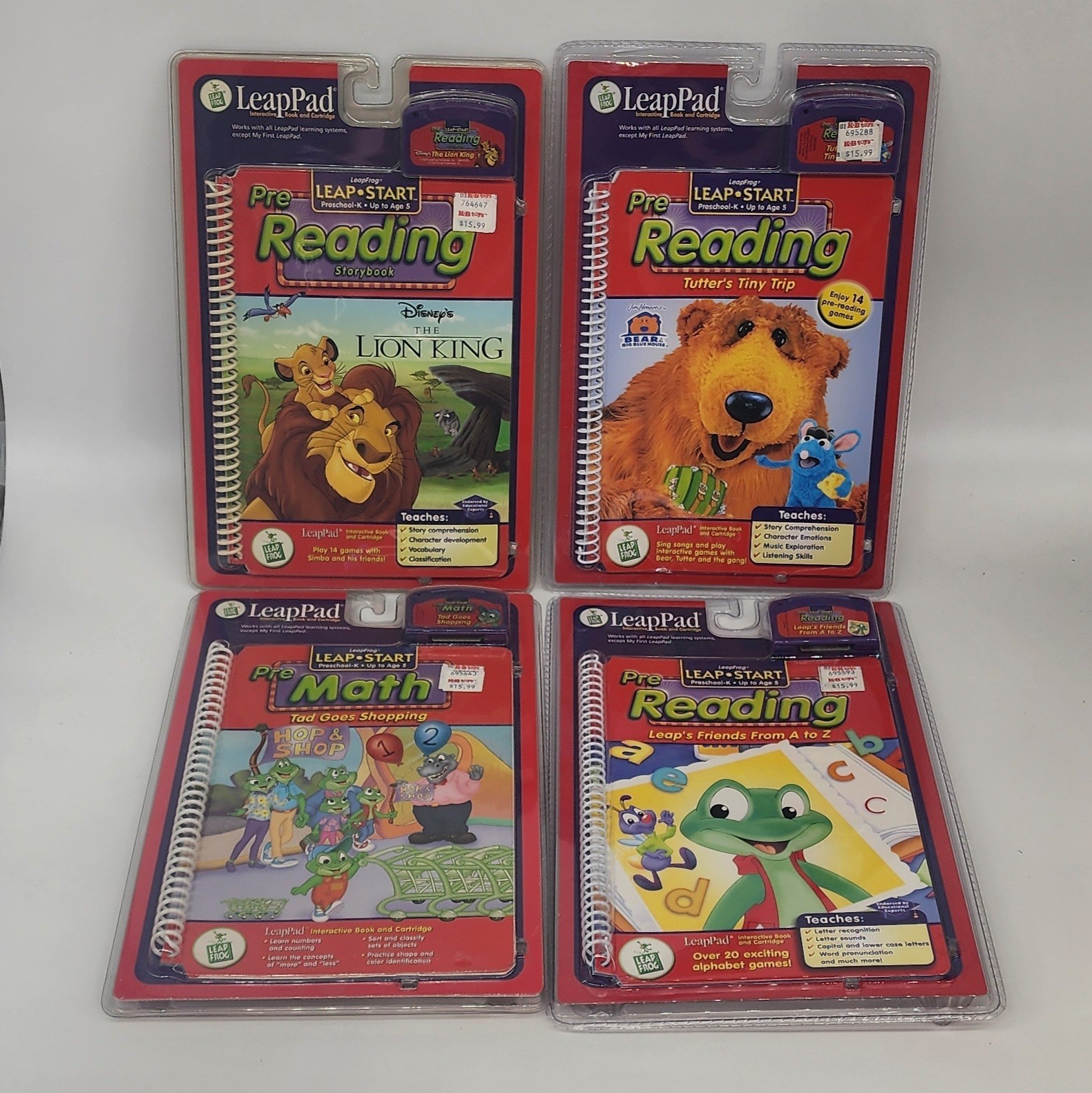 Leap Frog Pad Start lot of 4 – INTERACTVE BOOK & CARTRIDGE – Lion King – NEW!