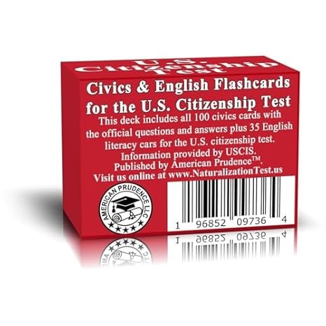 US Citizenship Flash Cards – 100 Bilingual Q&A for Naturalization Test