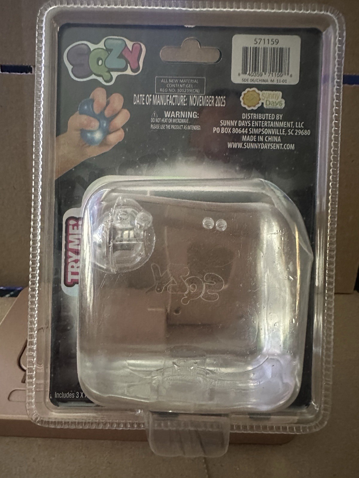 Light up! Sunny Days Large SQZY Extreme Squeezy Squeeze Toy Clear
