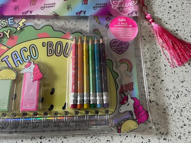 Justice Girls 12 Piece Stationary set