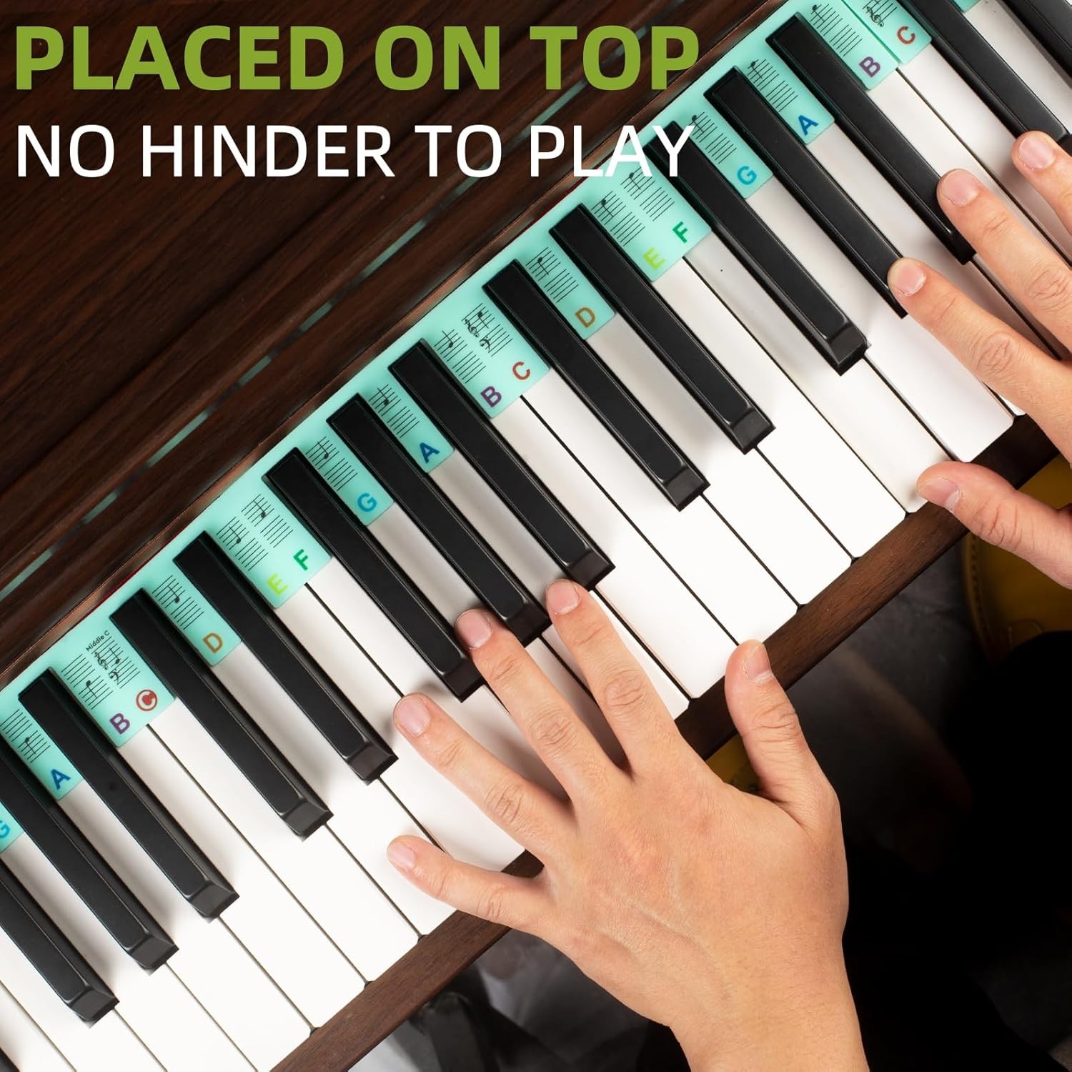 Removable Piano Key Stickers – 88 Key Glow-In-The-Dark Keyboard Labels for Begin