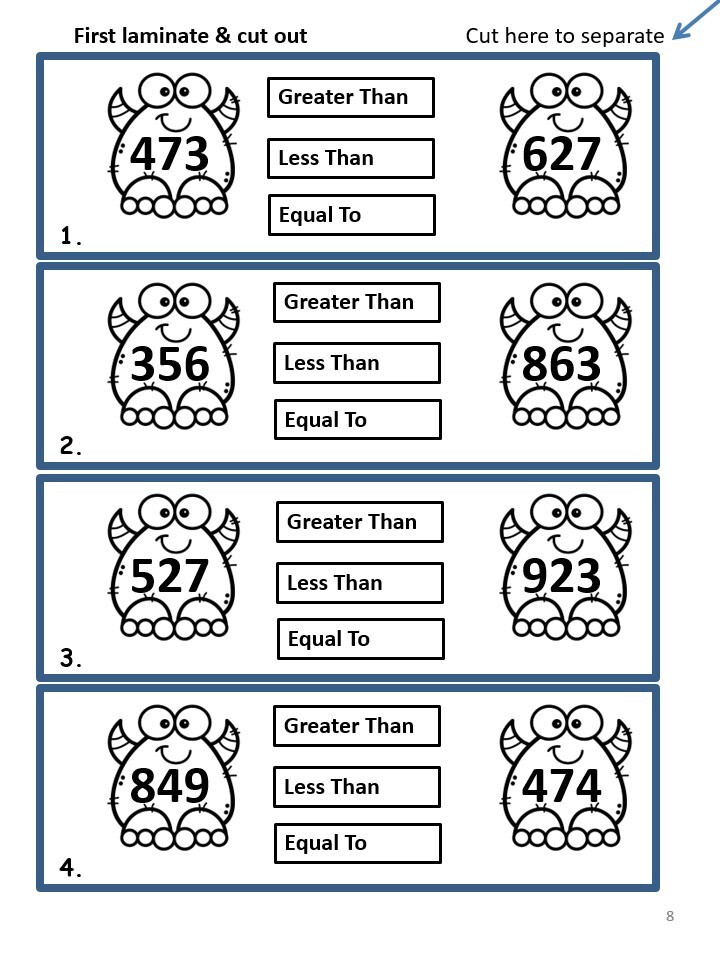 Comparing Numbers Greater, Less Than, Equal To-Lilly Pad Digital Download S15
