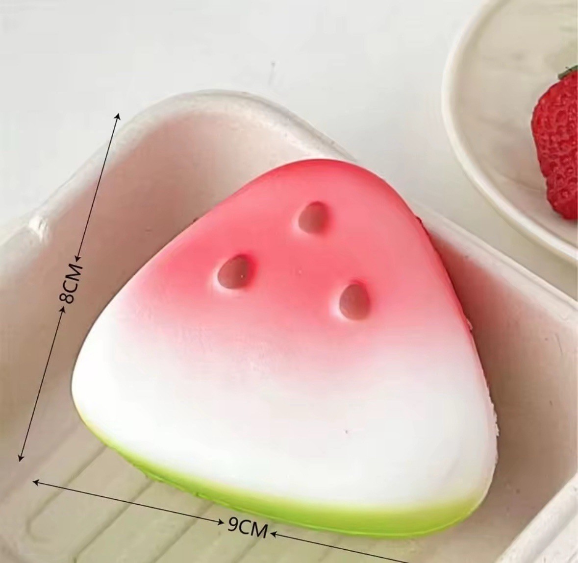 Watermelon Slice Tactile Squeeze Toy Pink White Green for Ages 3-11 Years