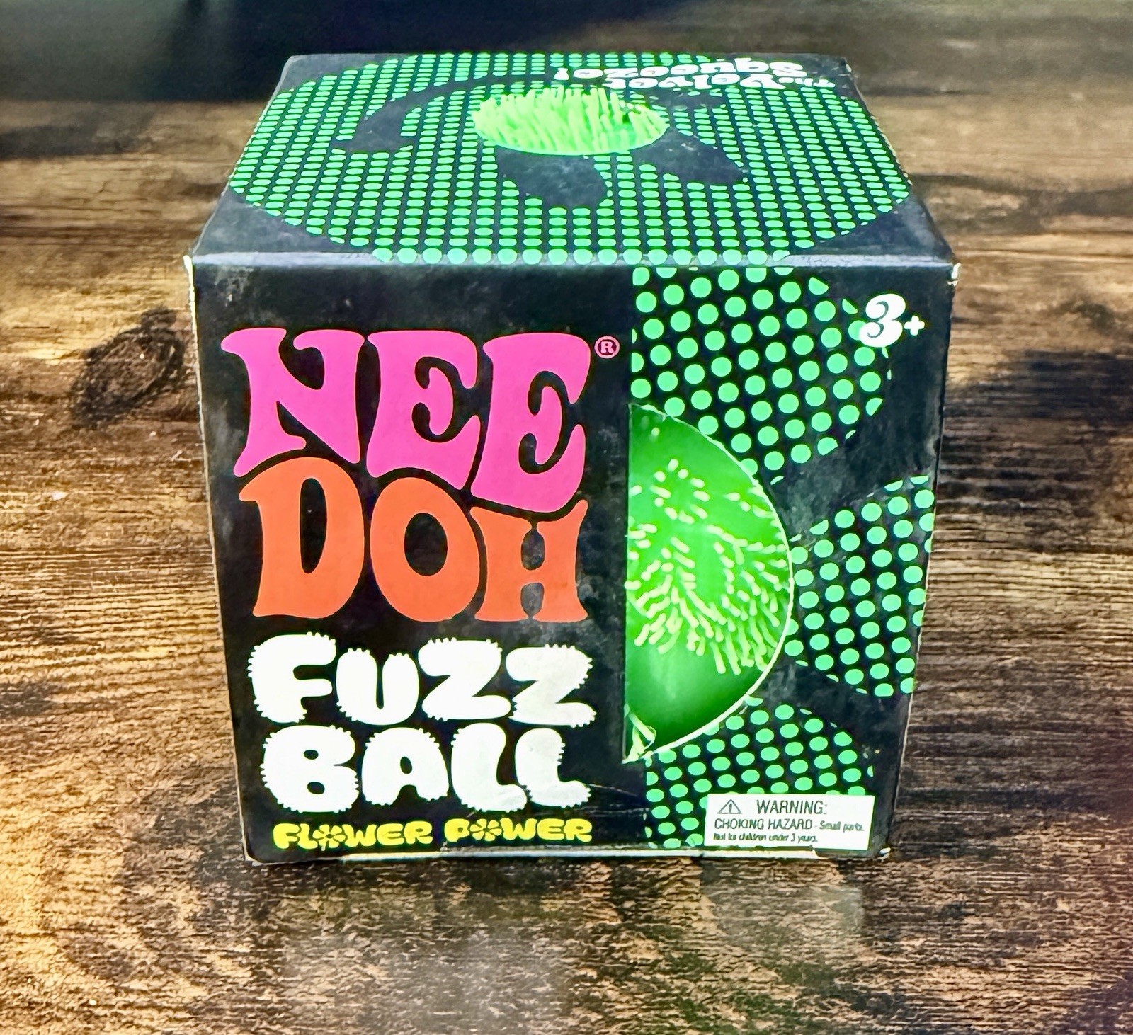 Schylling – NeeDoh Fuzz Ball Flower Power – Green – RARE – Only 1 per case